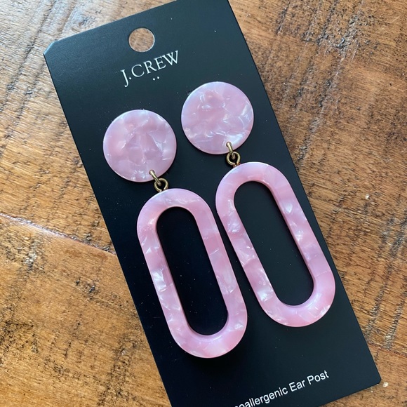 J. Crew Pink Tortoise statement earrings - Picture 10 of 10